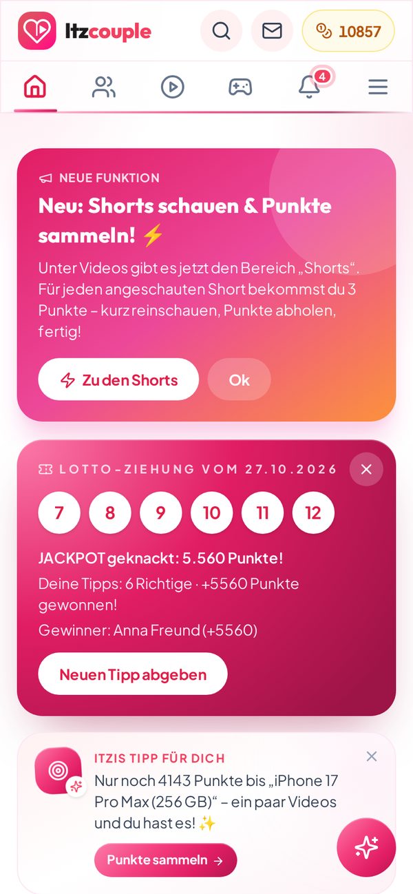 Der Itzcouple-Feed in der App