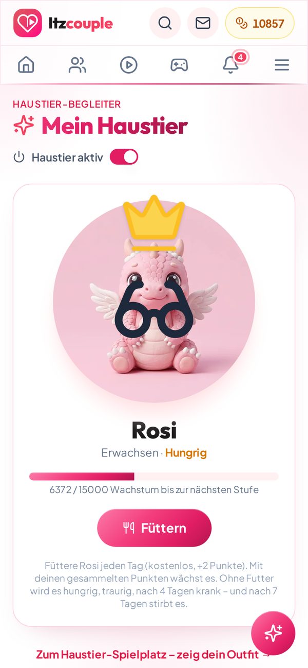 Haustier in der itzcouple App